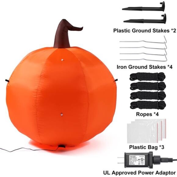 4 Ft Halloween Blow up Inflatable Pumpkin Decoration-Lighted Halloween Decor